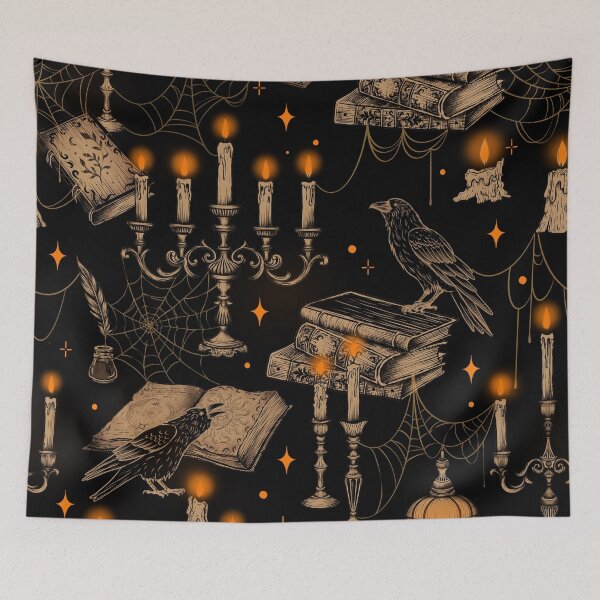 Item preview, Gothic Halloween Candle and Crow designed and sold by episodicDrawing.