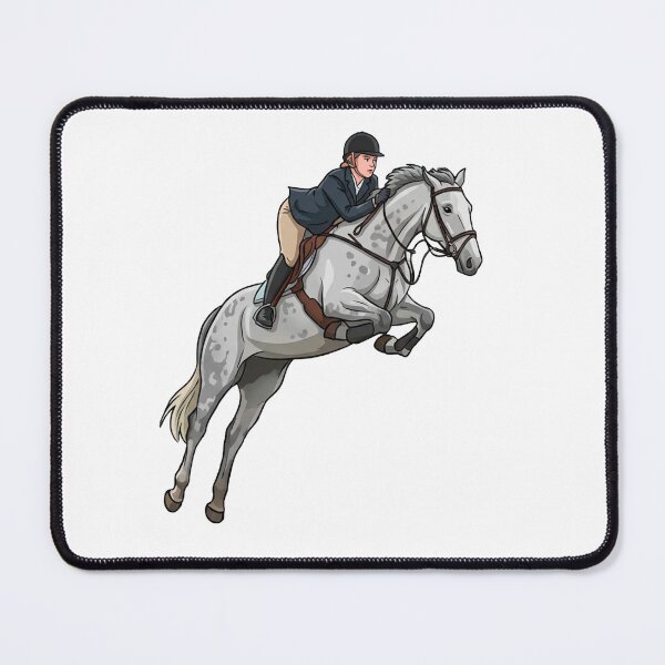 Item preview, Elegant Leap – Equestrian Show Jumping Cartoon Art designed and sold by David Patterson.