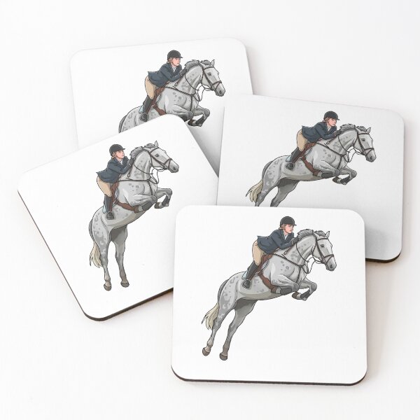 Item preview, Elegant Leap – Equestrian Show Jumping Cartoon Art designed and sold by David Patterson.