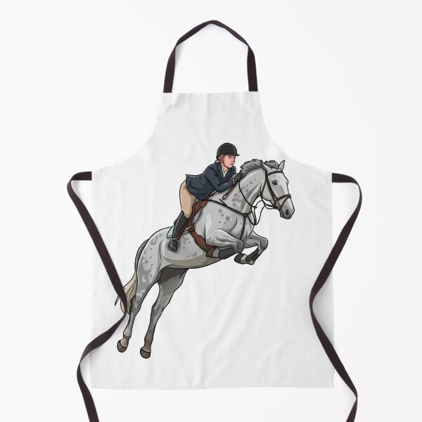 Item preview, Elegant Leap – Equestrian Show Jumping Cartoon Art designed and sold by David Patterson.