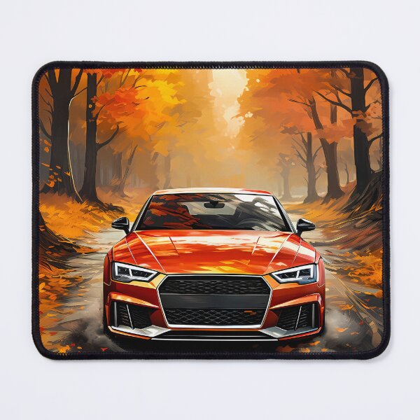 Item preview, Hot hatch racing down a leaf covered forest road designed and sold by RevUpDesign.