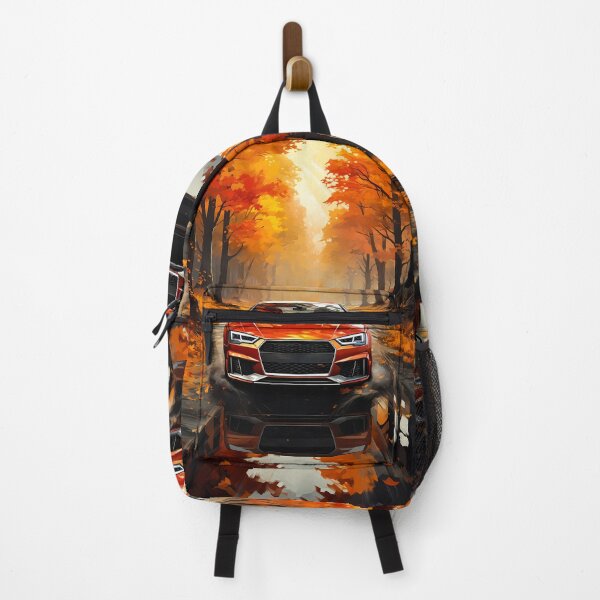 Item preview, Hot hatch racing down a leaf covered forest road designed and sold by RevUpDesign.