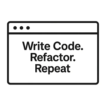 Artwork thumbnail, Write Code Refactor Repeat Developer Humor by techy-rrr