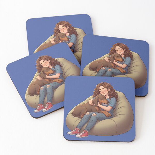 Item preview, Beanbag Snuggles: Girl and Her Dog designed and sold by SSeller2025.