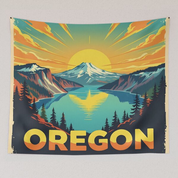 Item preview, Oregon, USA: Vintage-Style Painterly Travel Poster designed and sold by LSVart.