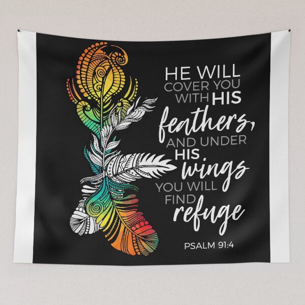 Item preview, BIBLE VERSE "Joy Being Safe and Secure - Christian T-shirt" Psalm 91:4 designed and sold by pinedamikeb.