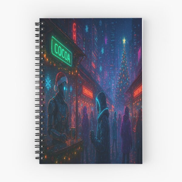 Item preview, Cyberpunk Christmas Eve – Futuristic Neon Holiday Market designed and sold by Artflare Studio.