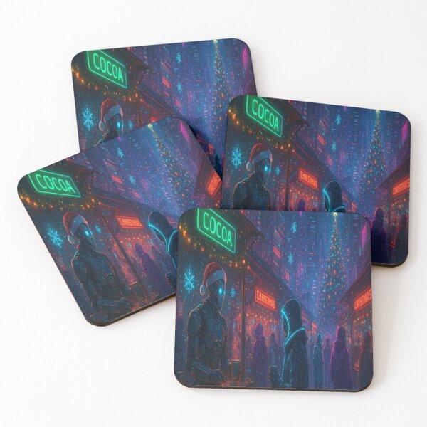 Item preview, Cyberpunk Christmas Eve – Futuristic Neon Holiday Market designed and sold by Artflare Studio.