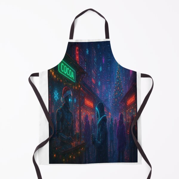 Item preview, Cyberpunk Christmas Eve – Futuristic Neon Holiday Market designed and sold by Artflare Studio.