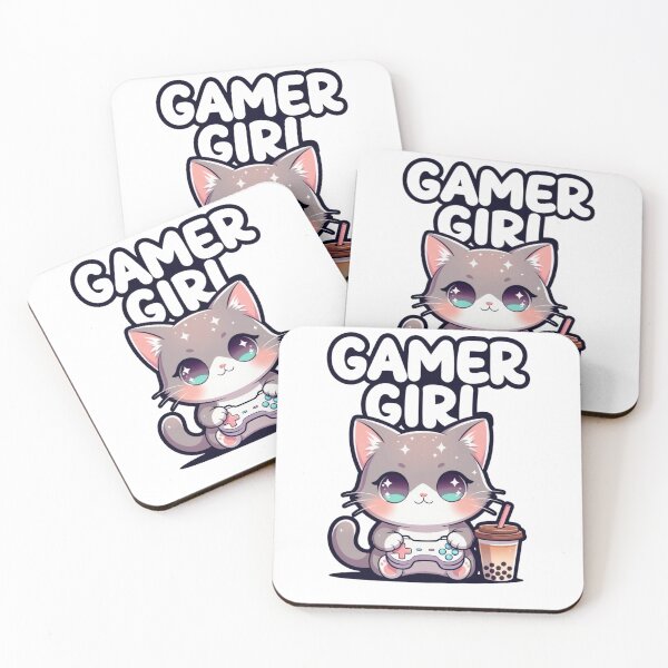 Item preview, Kawaii Cat Gamer Girl – Cute Anime Style Gaming Art designed and sold by GrumpySableye.