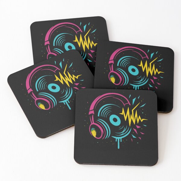 Item preview, DJ Headphones Vinyl Record With Sound Wave Splash designed and sold by Svenniibee.