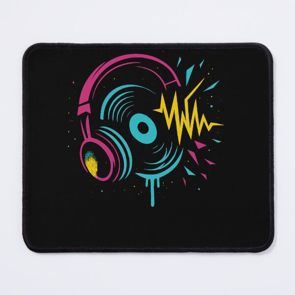 Item preview, DJ Headphones Vinyl Record With Sound Wave Splash designed and sold by Svenniibee.