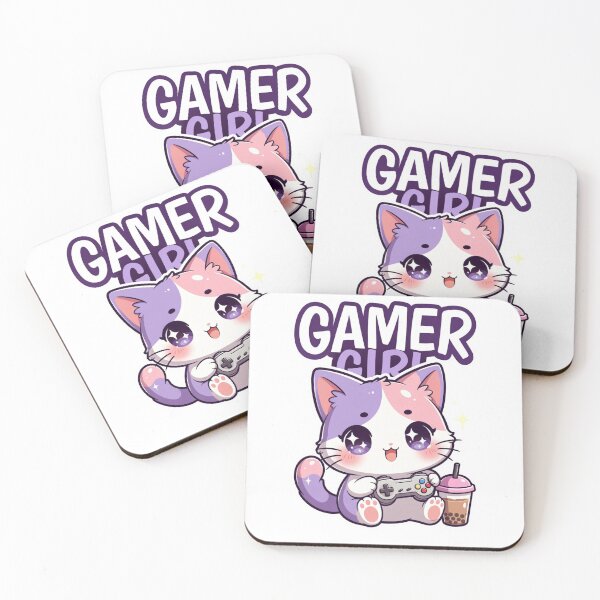Item preview, Gamer Girl Aesthetic Cat – Kawaii Cute Gaming designed and sold by GrumpySableye.