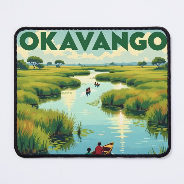 Item preview, Okavango Delta, Botswana: Vintage-Style Painterly Travel Poster designed and sold by LSVart.