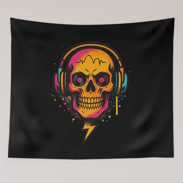 Item preview, Neon Skull Headphones Lightning designed and sold by Svenniibee.