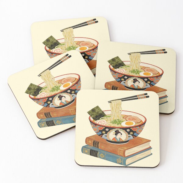 Item preview, Vintage Ukiyo-e Ramen Bowl on Stacked Books | Traditional Japanese Art Aesthetic designed and sold by Cherrydora.