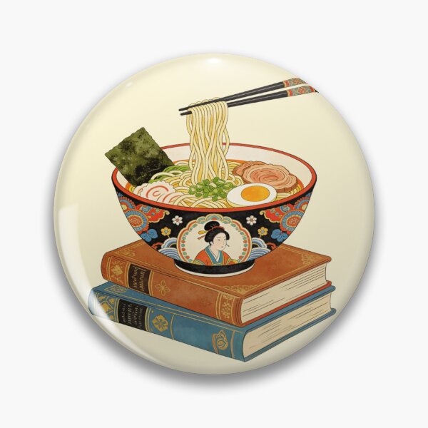 Item preview, Vintage Ukiyo-e Ramen Bowl on Stacked Books | Traditional Japanese Art Aesthetic designed and sold by Cherrydora.