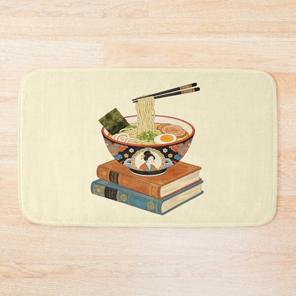 Item preview, Vintage Ukiyo-e Ramen Bowl on Stacked Books | Traditional Japanese Art Aesthetic designed and sold by Cherrydora.
