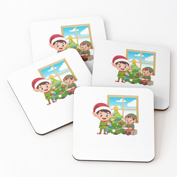 Item preview, Cute Elves Decorating the Christmas Tree designed and sold by ankeyhooba.