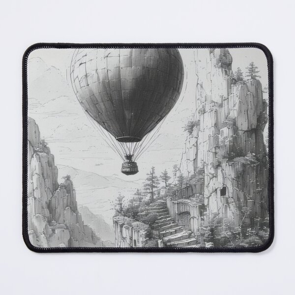 Item preview, Balloon overcomes mountain peak with stairs designed and sold by Mianku | Für das Leben.