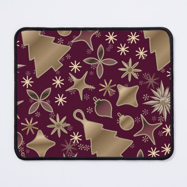 Item preview, Luxurious Burgundy & Gold Christmas Tree & Starburst Pattern designed and sold by HopeAndHustle.
