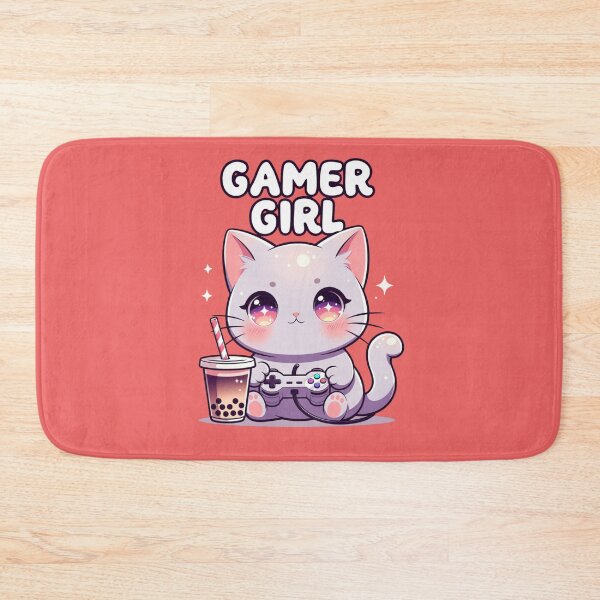 Item preview, Adorable Gamer Girl Cat – Pastel Kawaii Gaming designed and sold by GrumpySableye.