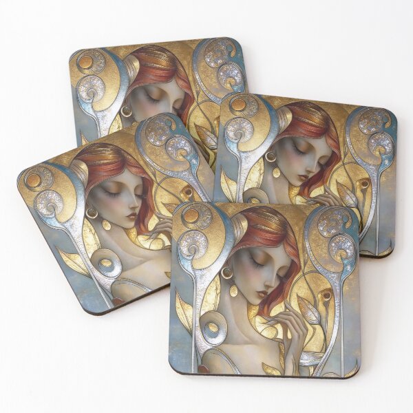 Item preview, Ethereal Woman Among Golden Flowers designed and sold by Andy Gambino Art.