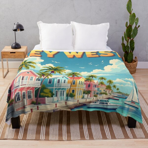 Item preview, Key West, Florida, USA: Vintage-Style Painterly Travel Poster designed and sold by LSVart.