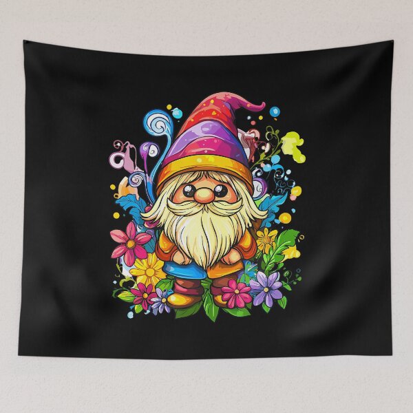 Item preview, Vibrant Whimsical Gnome Surrounded By Flowers designed and sold by DianaEsther1.