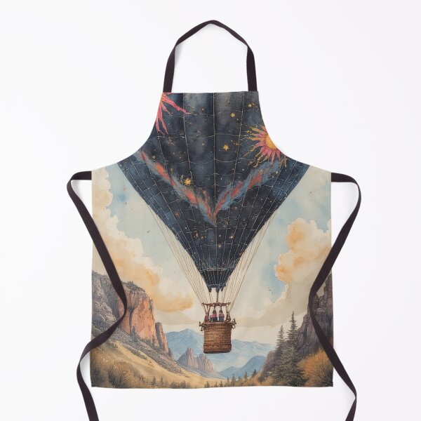 Item preview, Sun balloon over picturesque landscape watercolor designed and sold by Mianku | Für das Leben.