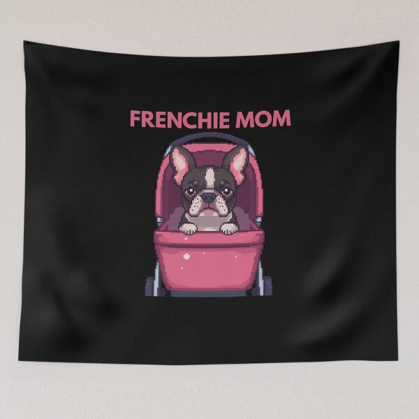 Item preview, Frenchie Mom - Cute French Bulldog in Stroller Pixel Art Gift designed and sold by JonyDG.