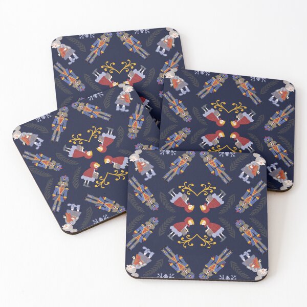 Item preview, THE WOLF-CRACKER navy blue symmetry, A CHRISTMAS STORY with Little Red Riding Hood and Grandma, light blue designed and sold by WONDERPRINTVALLEY.