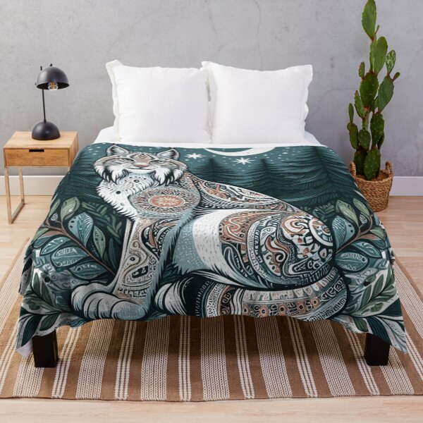 Item preview, Celestial Woodland Lynx in Moonlit Forest designed and sold by BigBlueArt.
