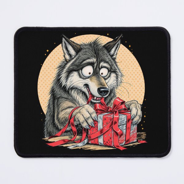 Item preview, Funny Christmas Wolf | Gift-Wrap Fail designed and sold by ColorSplash123.