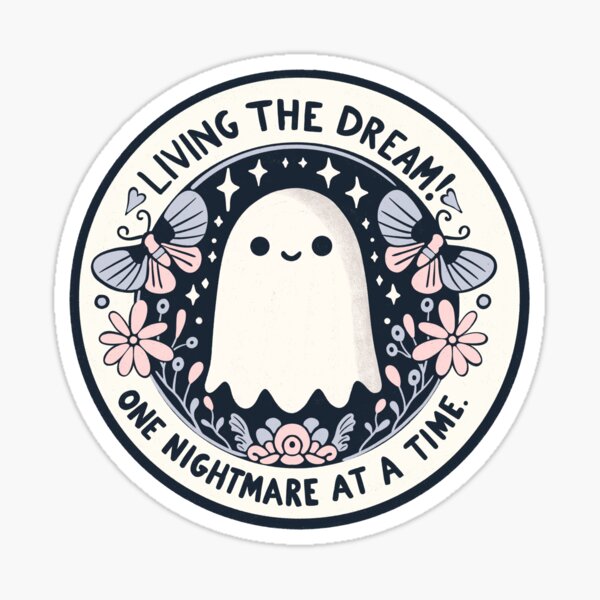 Item preview, Living the dream - cute ghost designed and sold by Itouchedabee.