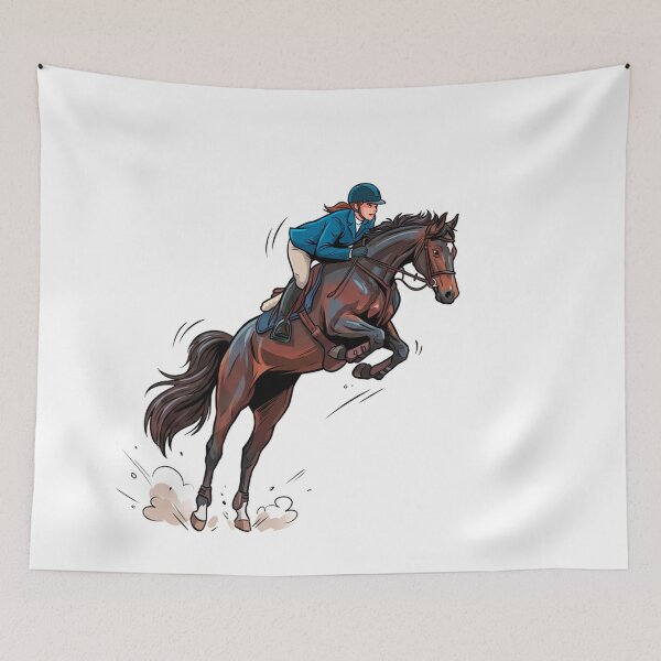 Item preview, Leap of Grace – Equestrian Power in Motion. Cartoon Art. designed and sold by David Patterson.