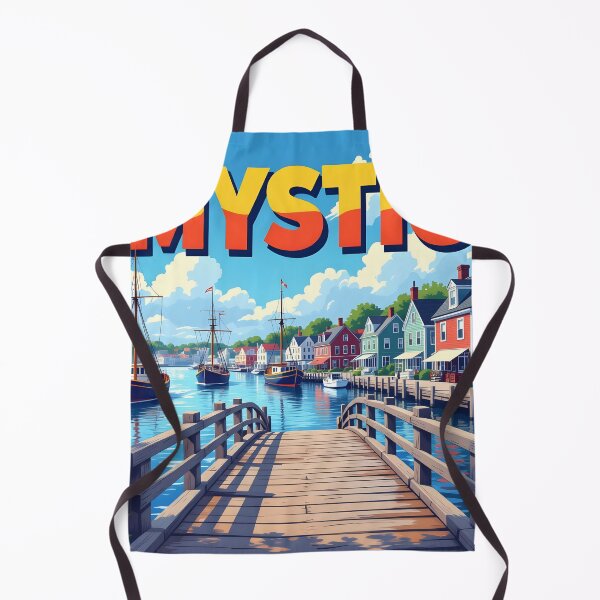 Item preview, Mystic, Connecticut, USA: Vintage-Style Painterly Travel Poster designed and sold by LSVart.