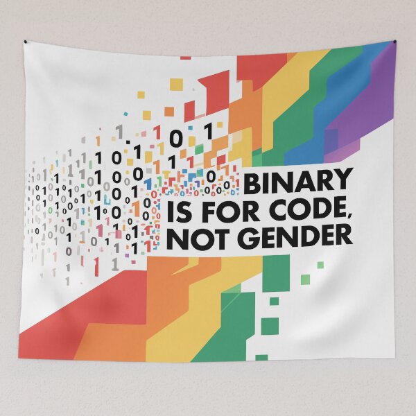 Item preview, Binary is for code, not gender. designed and sold by ArtEmotionsImages.