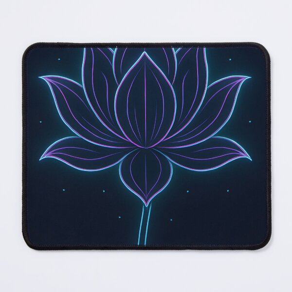 Item preview, Lotus Blossom Neon Line Art Poster – Electric Violet & Teal designed and sold by Artsy-With.