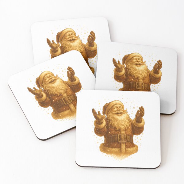 Item preview, Golden Vintage Santa Claus Laughing Joyful Christmas designed and sold by Clinomania Art.