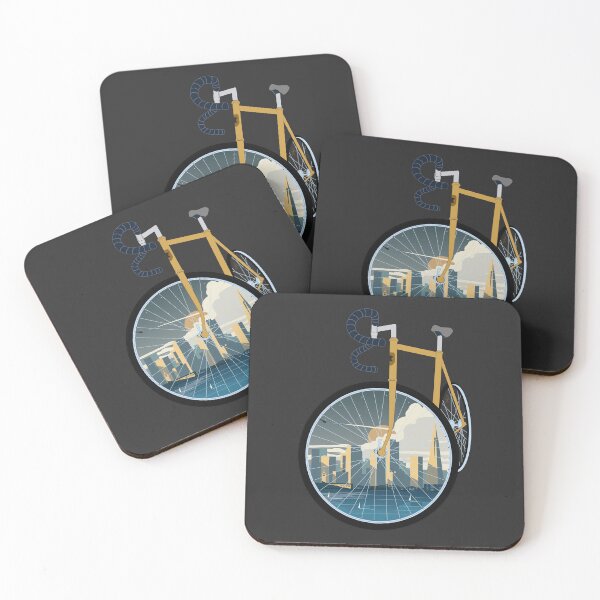 Item preview, San Francisco Cycling Art: Yellow Road Bike City View designed and sold by SKETCHYANDGRAPHIC.
