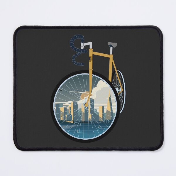 Item preview, San Francisco Cycling Art: Yellow Road Bike City View designed and sold by SKETCHYANDGRAPHIC.