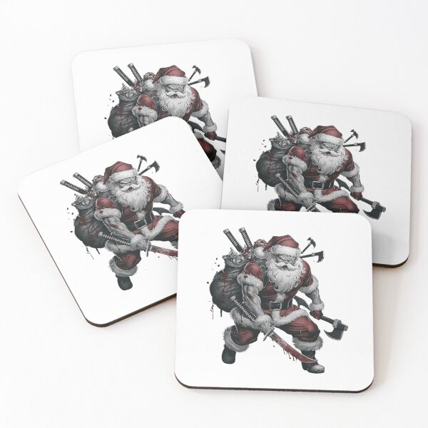 Item preview, Warrior Santa Claus – Dark Fantasy Christmas Art | Battle Ready Santa Illustration designed and sold by ZyxDes.