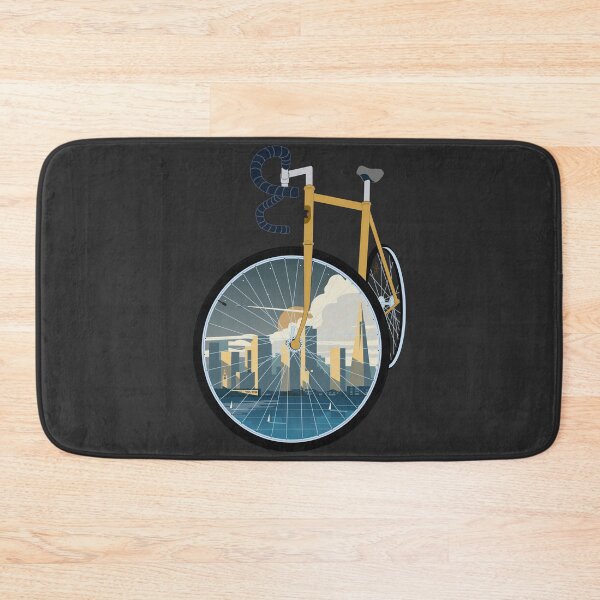 Item preview, San Francisco Cycling Art: Yellow Road Bike City View designed and sold by SKETCHYANDGRAPHIC.