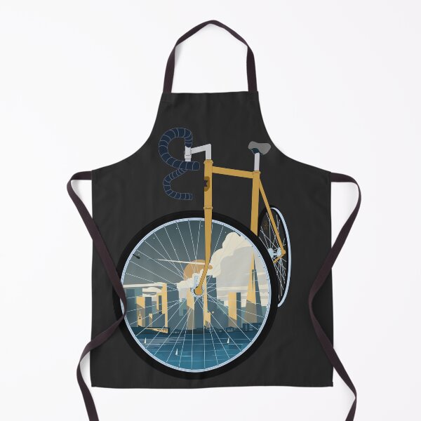 Item preview, San Francisco Cycling Art: Yellow Road Bike City View designed and sold by SKETCHYANDGRAPHIC.
