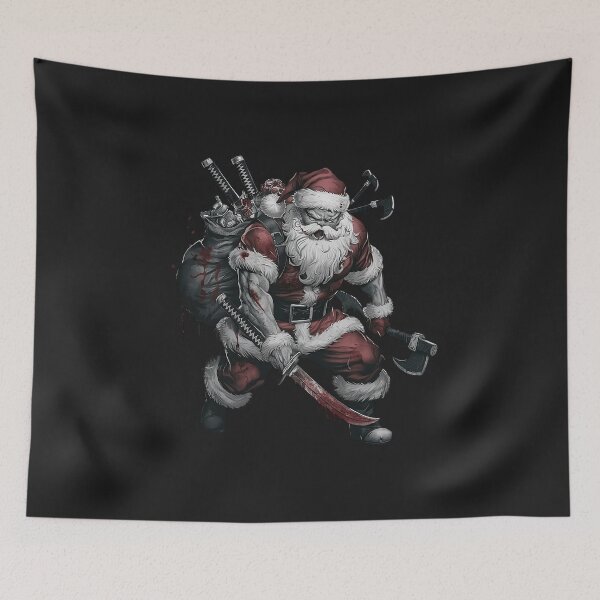 Item preview, Warrior Santa Claus – Dark Fantasy Christmas Art | Battle Ready Santa Illustration designed and sold by ZyxDes.