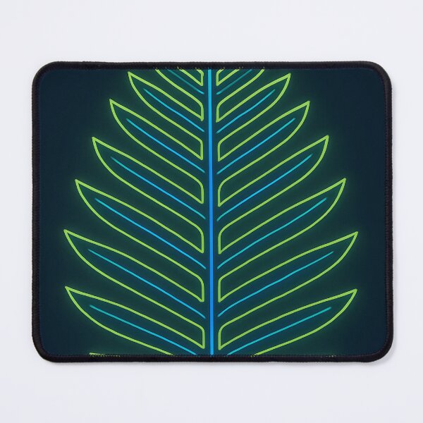 Item preview, Fern Frond Neon Line Art Poster – Deep Azure & Lime Glow designed and sold by Artsy-With.