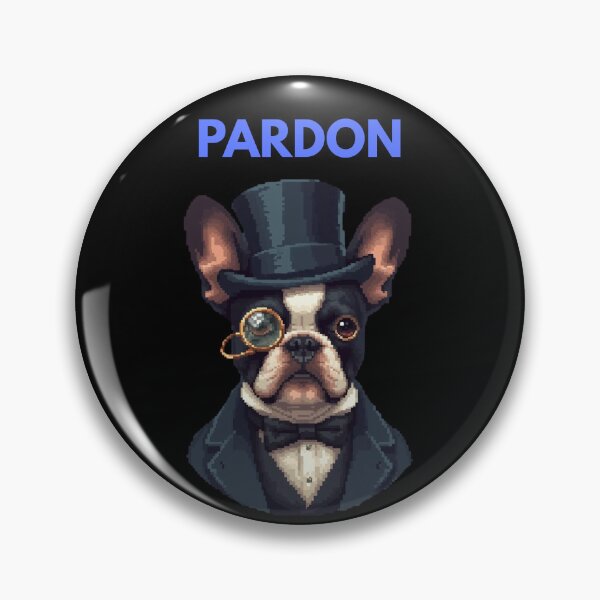 Item preview, Pardon My Frenchie - Funny Dapper French Bulldog Gentleman Pixel Art designed and sold by JonyDG.