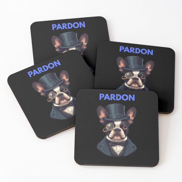 Item preview, Pardon My Frenchie - Funny Dapper French Bulldog Gentleman Pixel Art designed and sold by JonyDG.