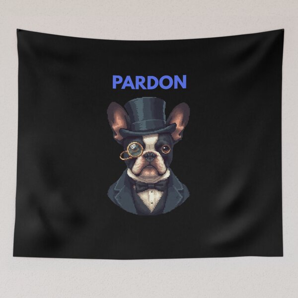 Item preview, Pardon My Frenchie - Funny Dapper French Bulldog Gentleman Pixel Art designed and sold by JonyDG.